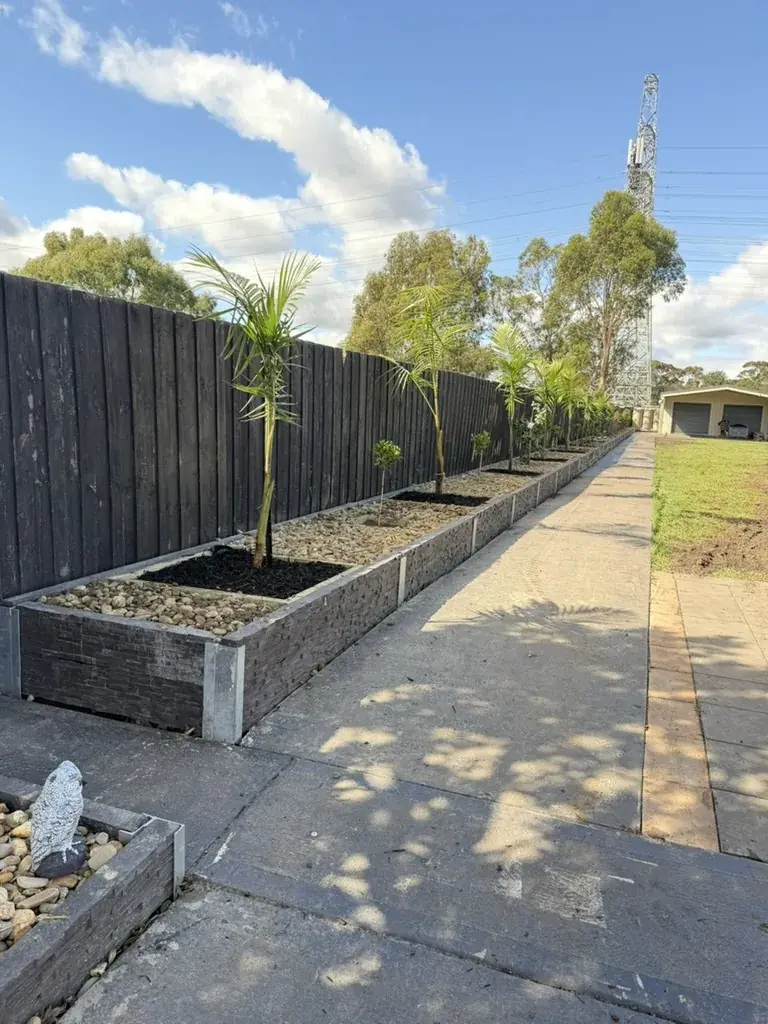 Concrete sleeper garden beds