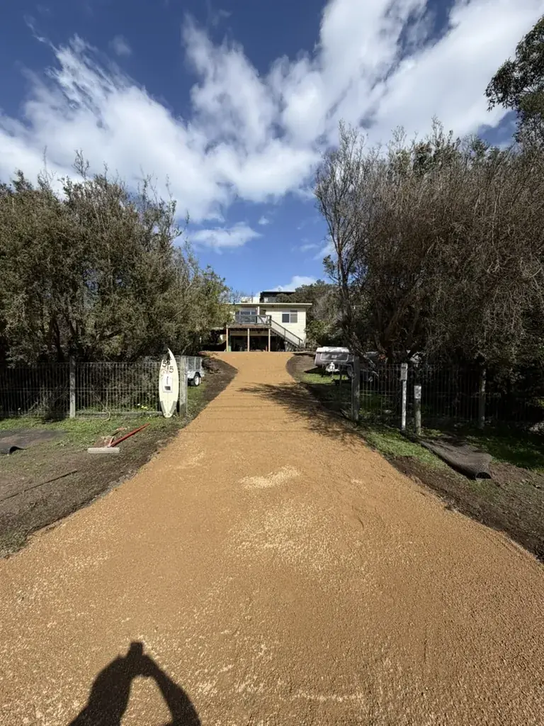 Crushed rock driveway