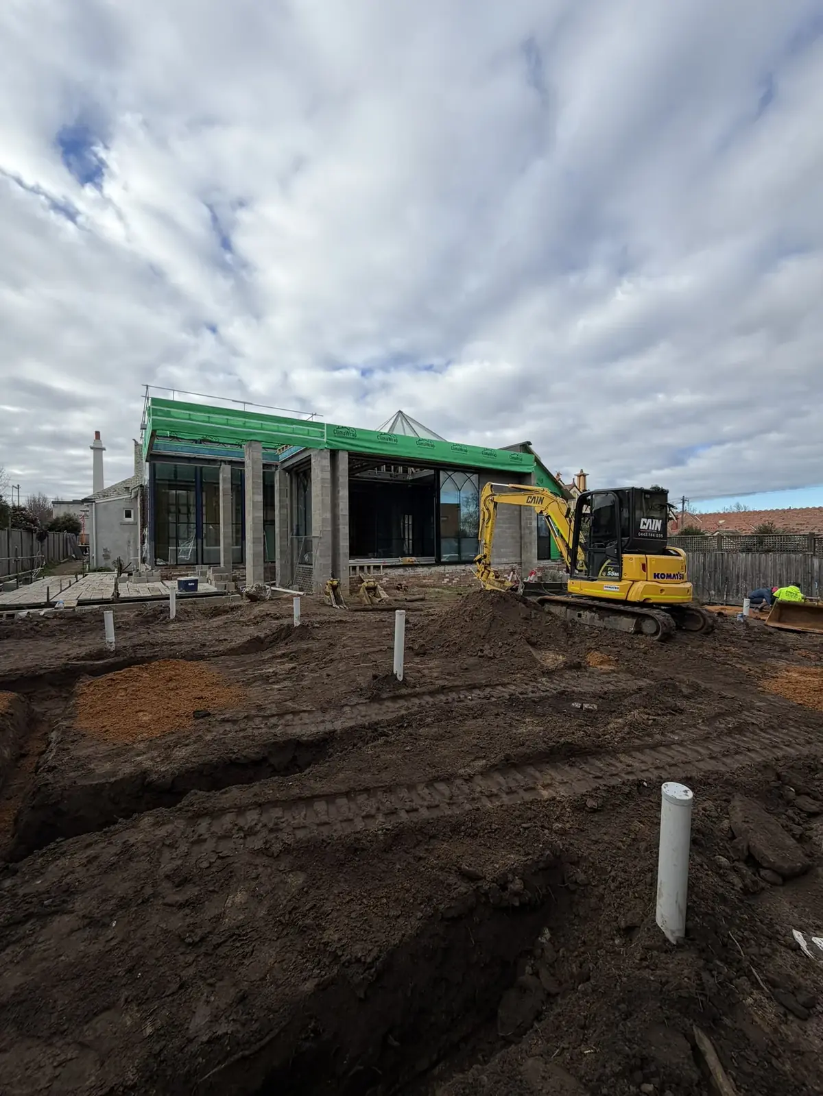 Home extension site works