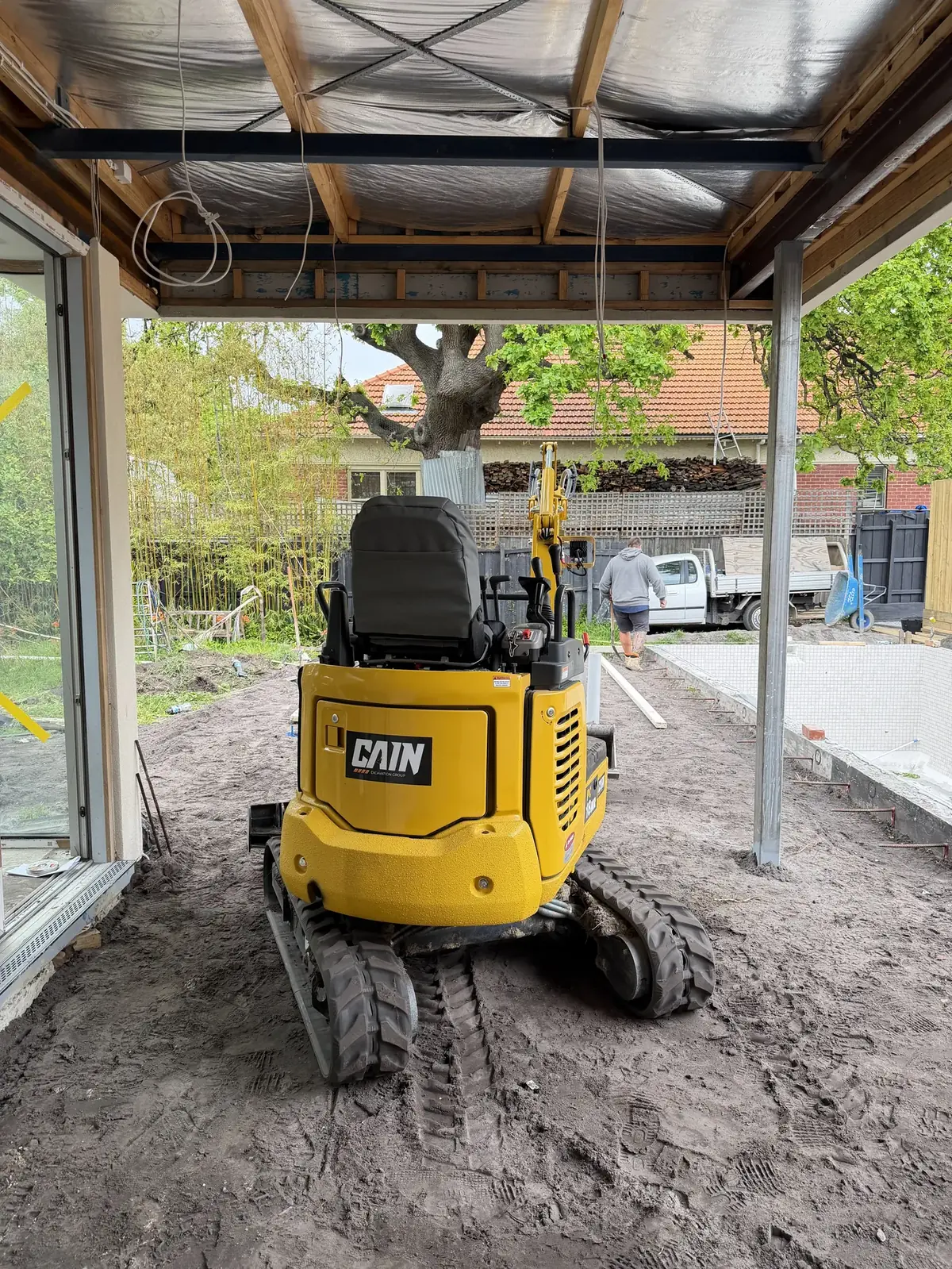 Tight-access backyard excavation