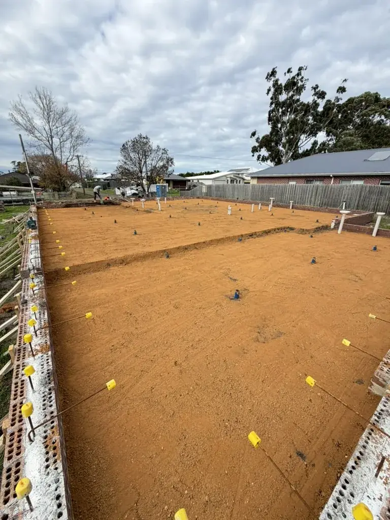 Finished house site cut with clean batters